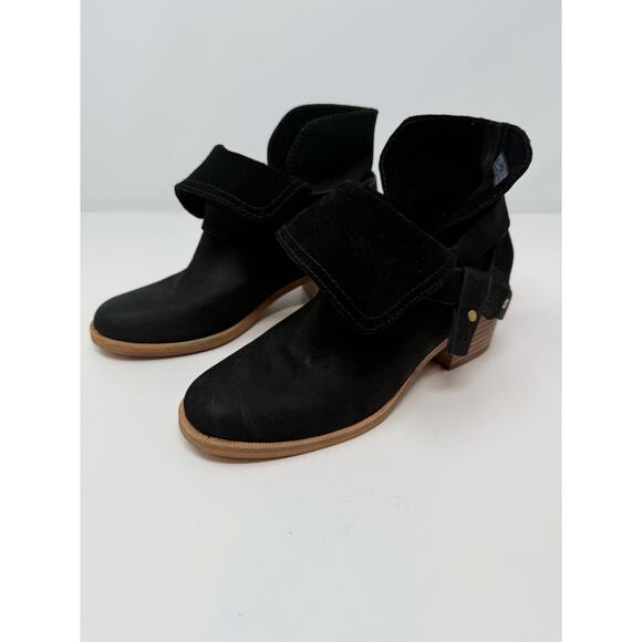 UGG Shoes - Ugg Elora Ankle Boots Women's 6 Black Suede Nubuck Leather Preppy Lux Designer